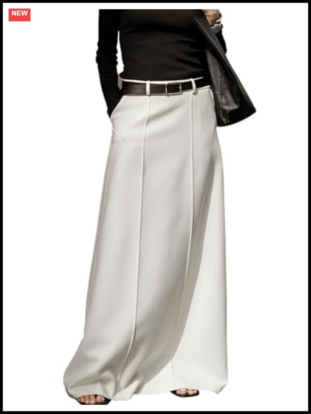 Women's High Waist H-Line Maxi Skirt with Pockets Polyester Floor Length